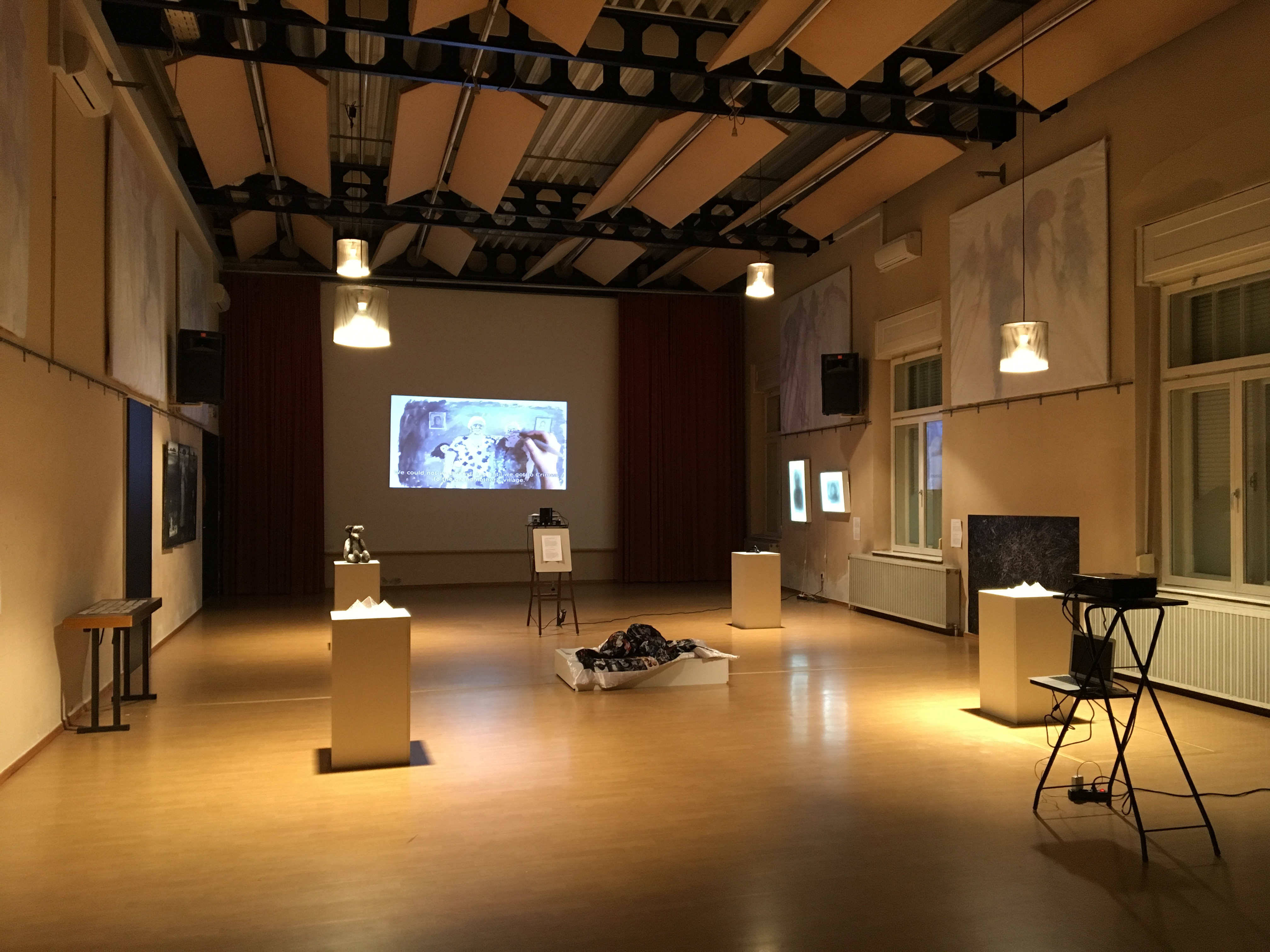 Installation view of the exhibition Family Archive, 2018 at Theater am Steg, Baden, Austria. Curated by Elena Konyushikhina. Courtesy Elena Konyushikhina.
