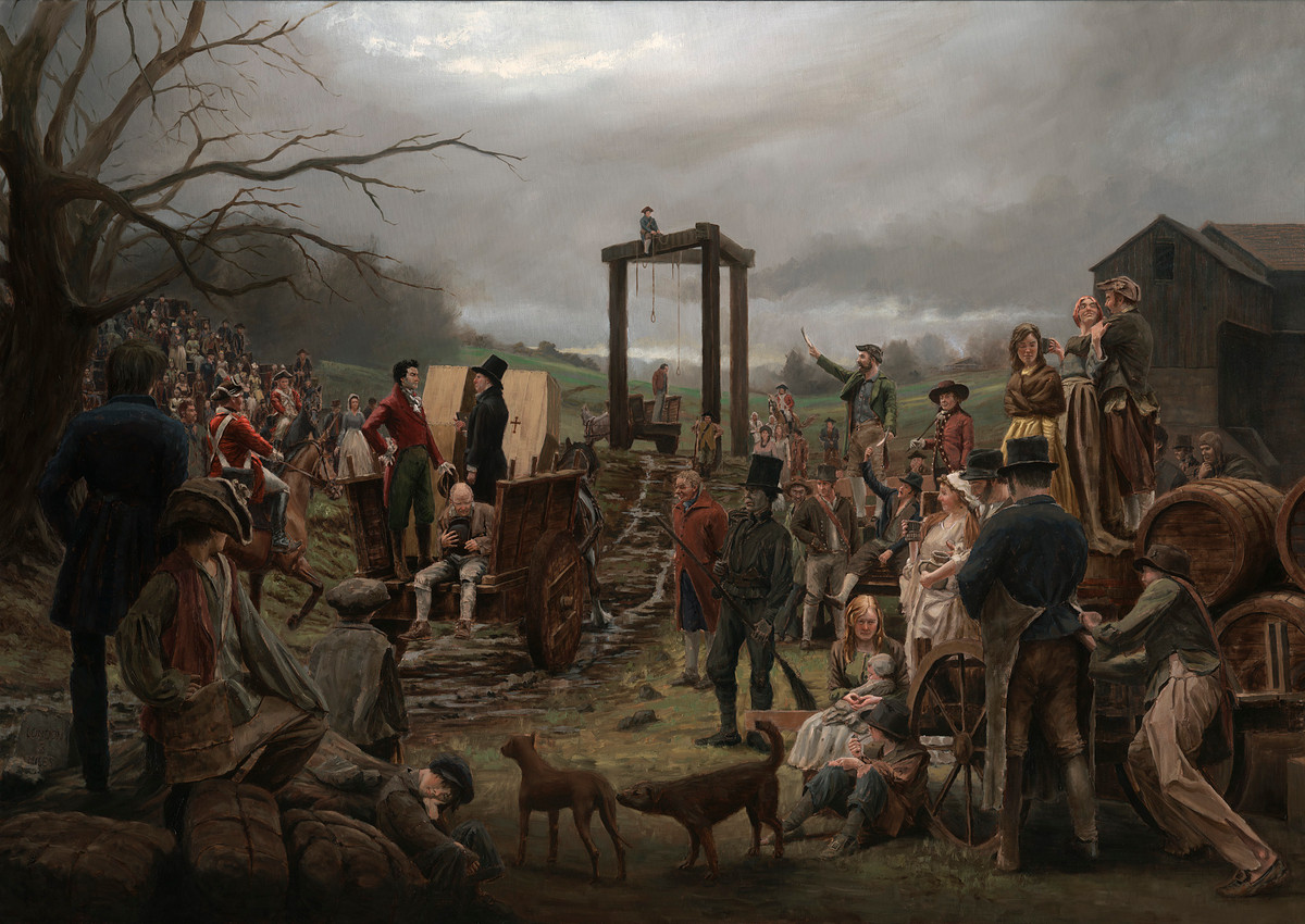 Тайберн. До&nbsp;1783&nbsp;года главное место казни лондонских преступников. Картина работы Уэйна Хаага.