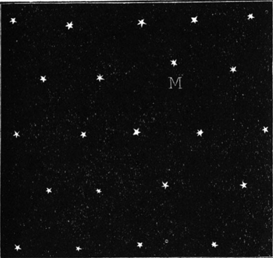 Фигура “M” из&nbsp;«Сокращения коперниканской астрономии» И. Кеплера, показывающая мир как&nbsp;принадлежащий только одной из&nbsp;любого количества подобных звезд