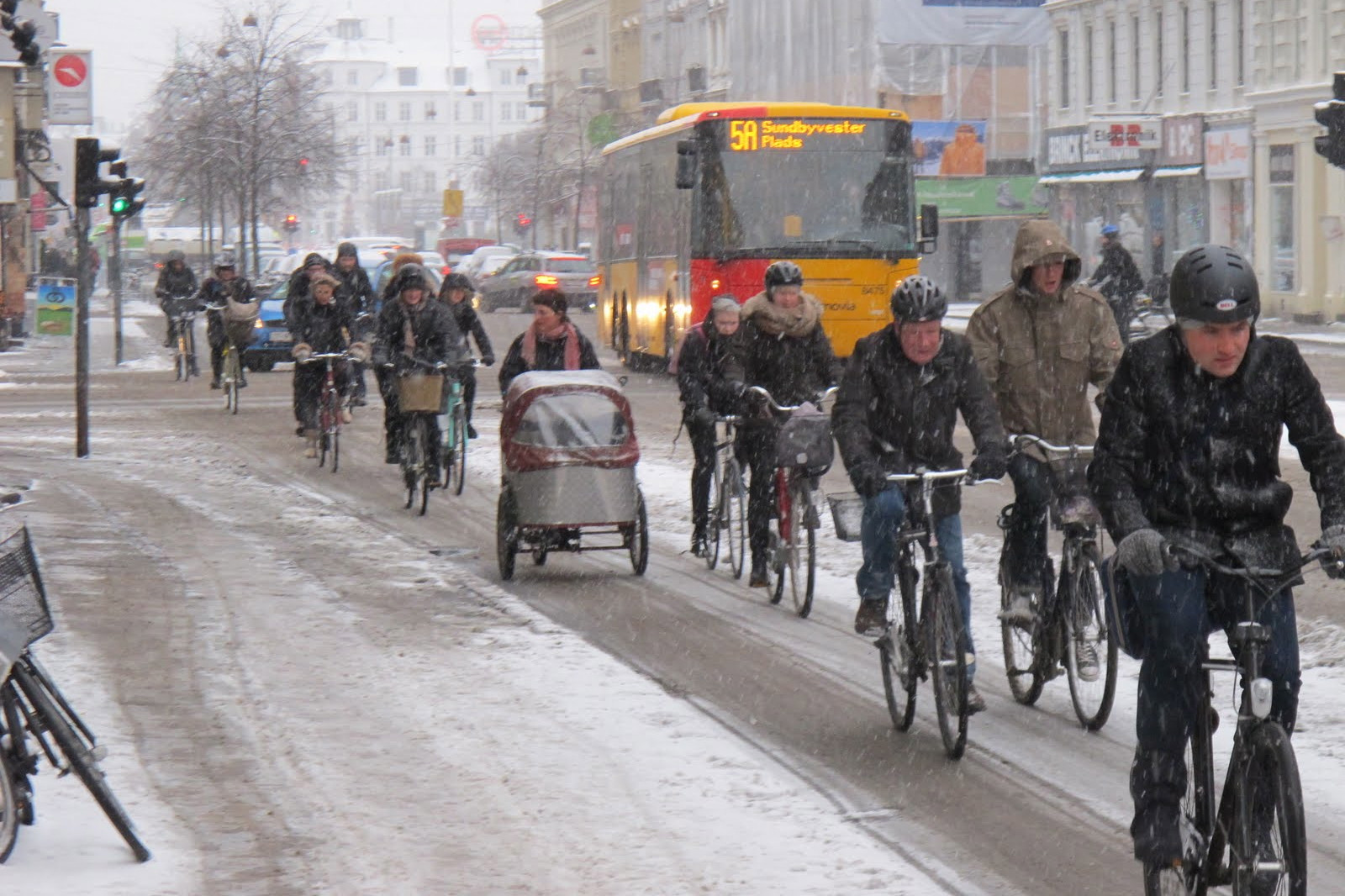 Велосипеду не&nbsp;страшны суровые погодные условия. Копенгаген, Дания. Фотография Франца-Мишеля Мельбина @Franz-Michael S. Mellbin