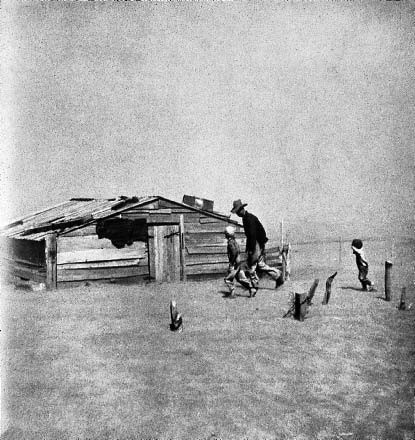 Артур Ротштейн, Отец и&nbsp;сыновья, идущие в&nbsp;пыльной буре, Симаррон, Оклахома, 1936&nbsp;год.
