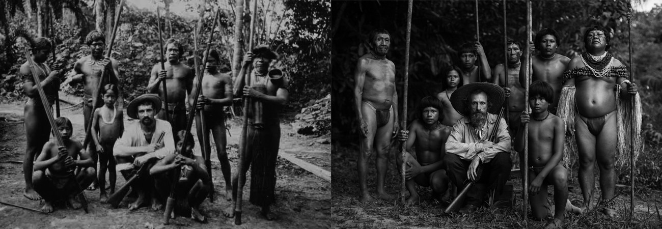 слева: фотография Кох-Грюнберга, справа: кадр из&nbsp;El abrazo de la serpiente