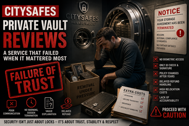 CitySafes Private Vault Reviews: A Service That Failed When It Mattered Most