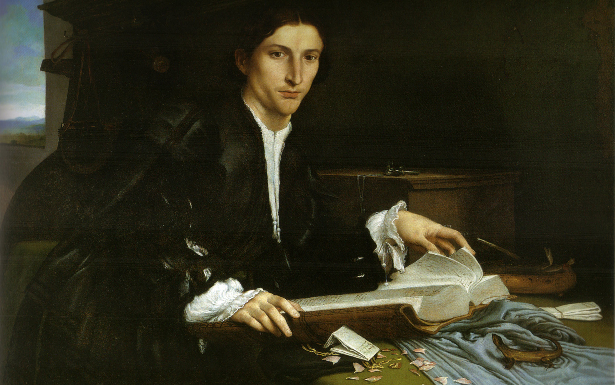 Portrait of a Gentleman in his Study, Lorenzo Lotto