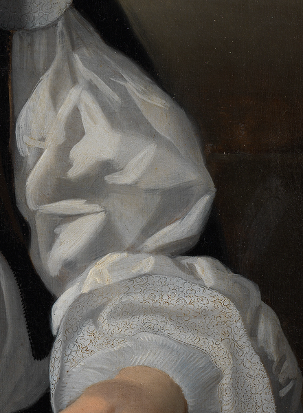 Люттихейс, Исаак. Юноша с&nbsp;перчатками (1661), фрагмент. Холст, масло. 93,5×72&nbsp;см.&nbsp;Национальный музей, Стокгольм
