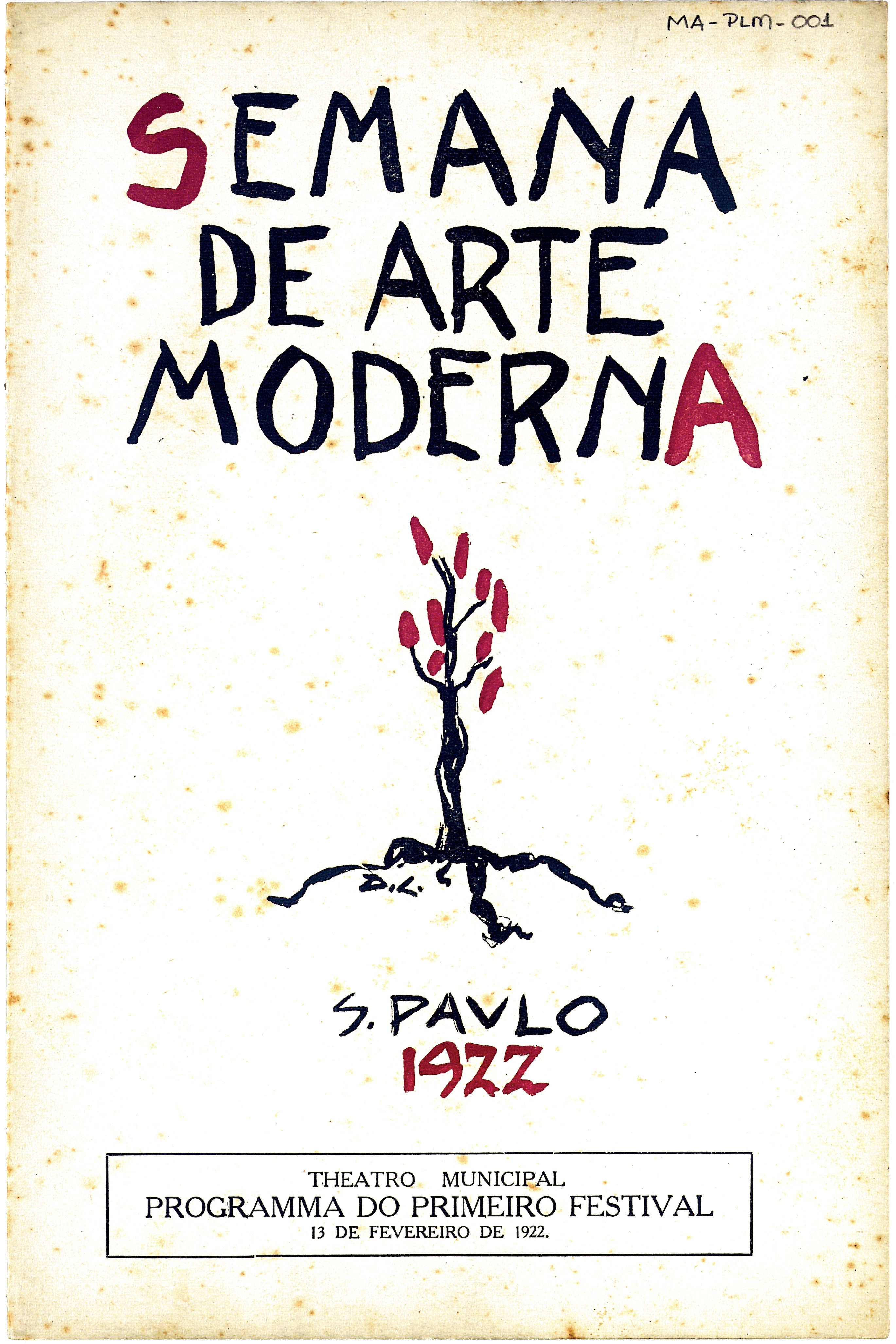 Эмилиану Ди Кавалканти. Обложка программы Недели современного искусства. 1922.