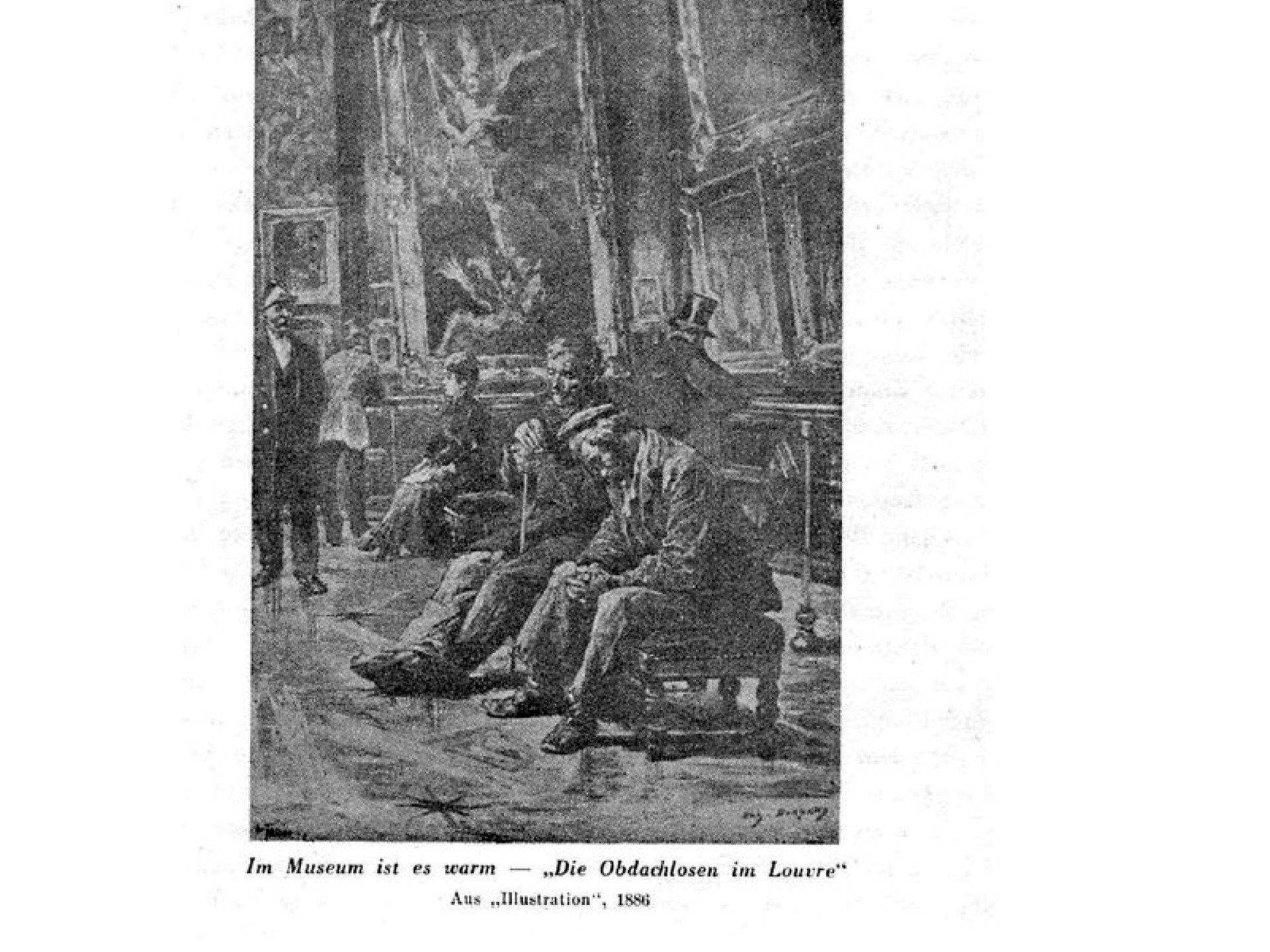 Die Obdachlose im Louvre, 1886, Illustration