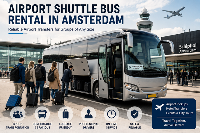 Airport Shuttle Bus Rental in Amsterdam for Corporate and Private Groups