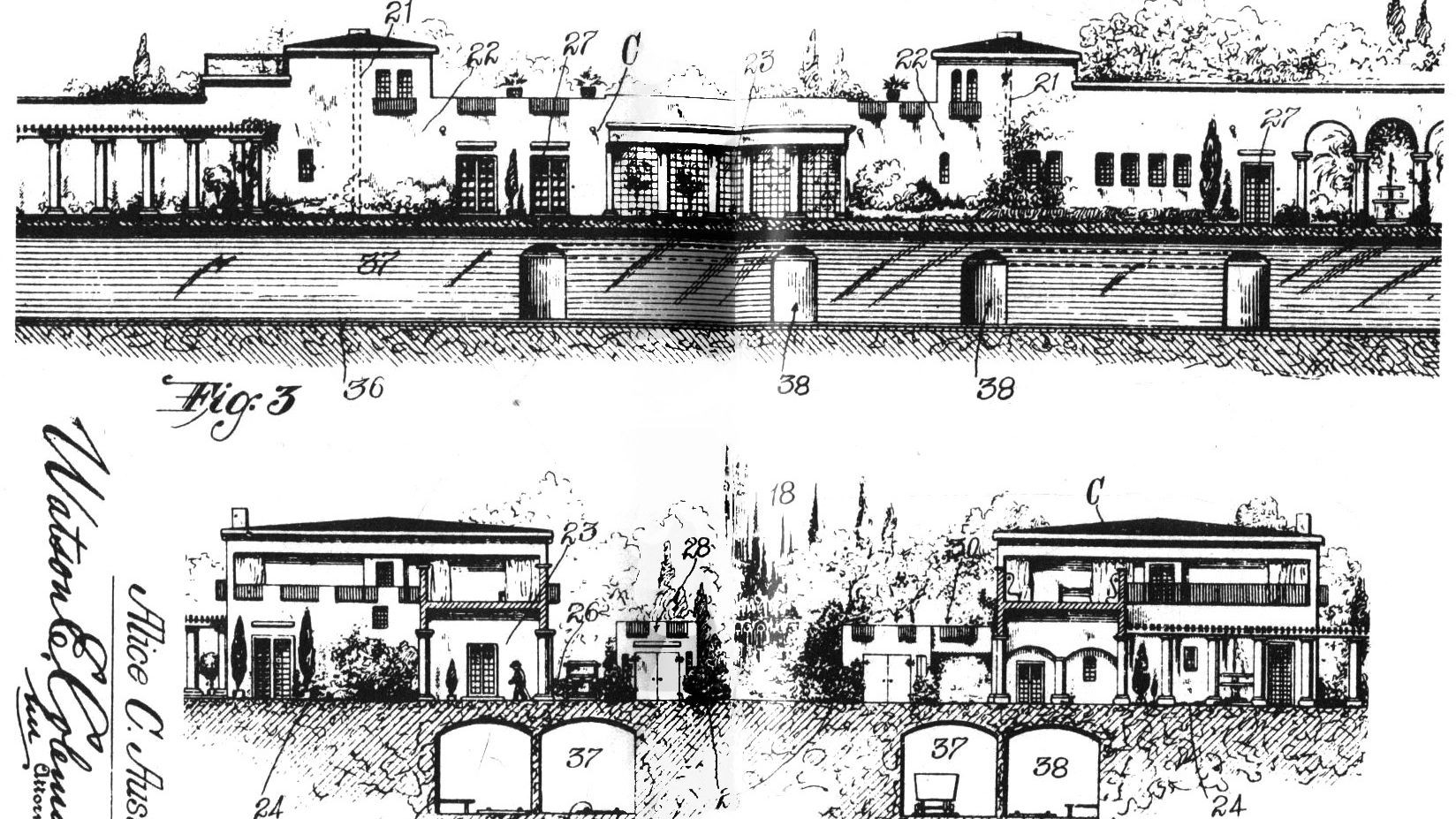 Архитектурный план домов без&nbsp;кухонь. Элис Констанс Остин, 1919&nbsp;год