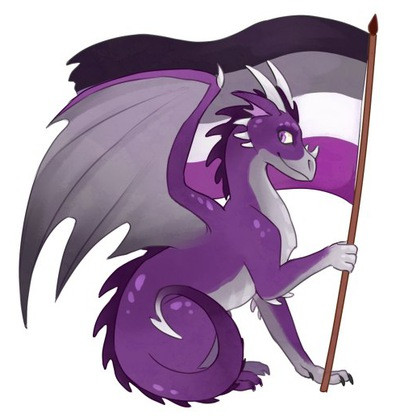 Асексуальный дракон с&nbsp;тематическим флагом