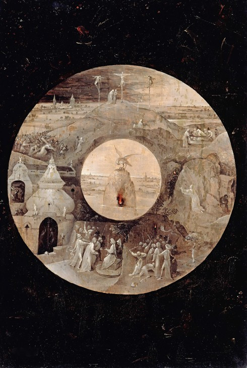 Иероним Босх. Святой Иоанн на&nbsp;Патмосе (оборотная сторона). 1485.