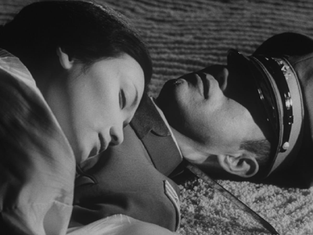 A still from the Mishima short film, The Rite of Love and Death 