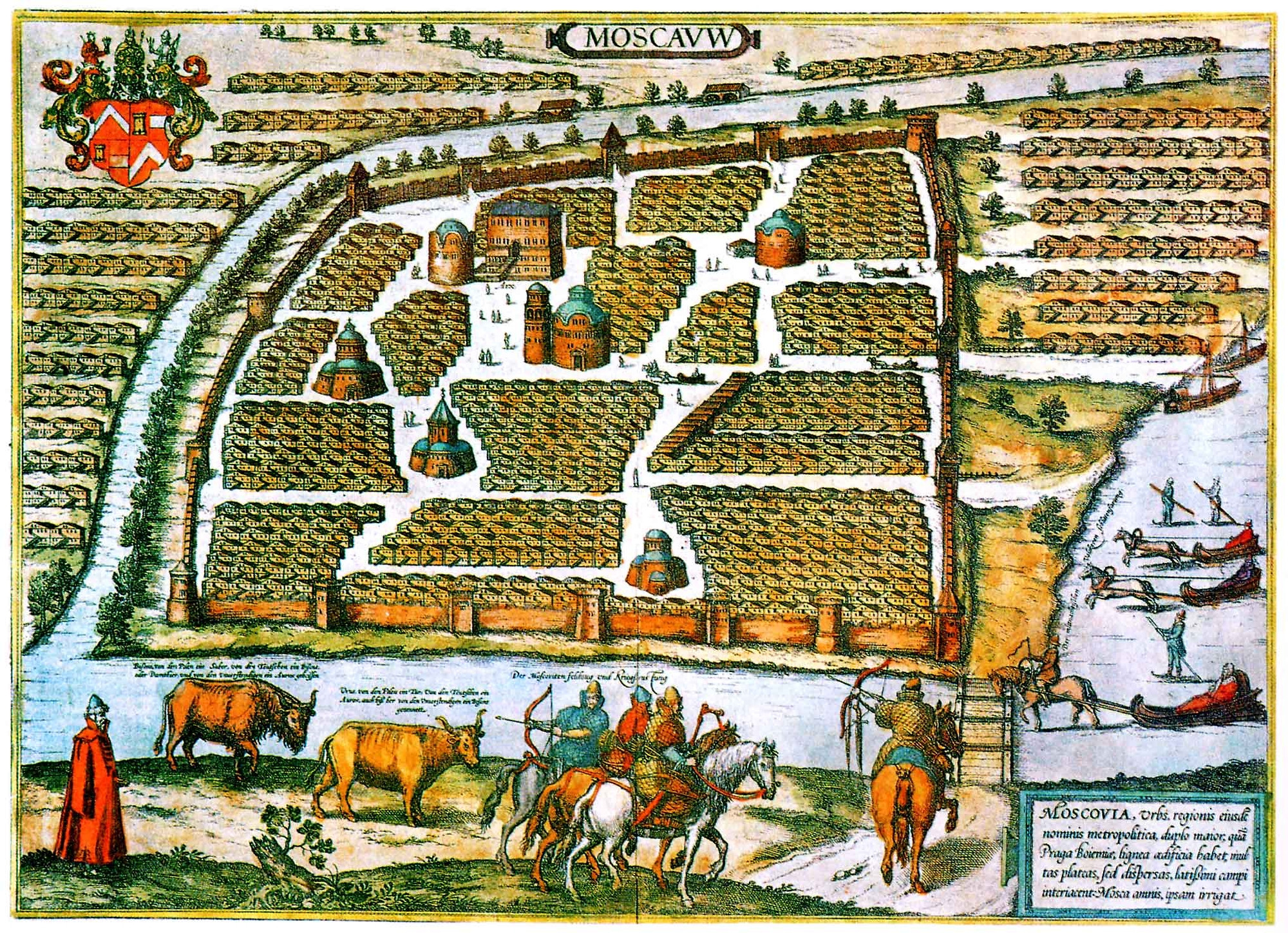 Сигизмунд фон Герберштейн, план Москвы из&nbsp;«Записок о&nbsp;Московии», 1517-1526, издание 1556&nbsp;года