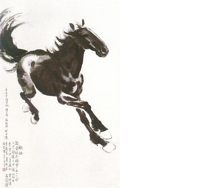 Сюй Бэйхун. Лошадь. Тушь (100×63cm)