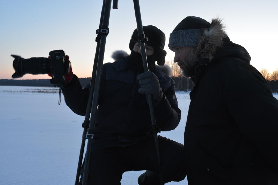 Sometimes, in order to choose locations in the suburbs of Moscow, we have to work in the 30-degree frost.