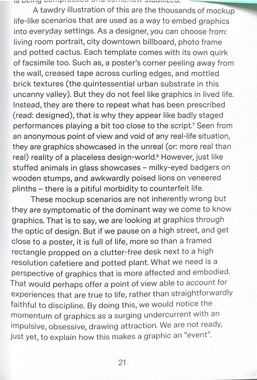 A page from Graphic Events: A Realist Account of Graphic Design book by James Dyer and Nick Deakin 