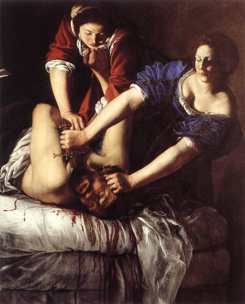Артемизия Джентилески «Юдифь, обезглавливающая Олоферна», 1612-1613