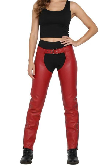 Women's Lace Up Leather Chaps for Stylish Riding 