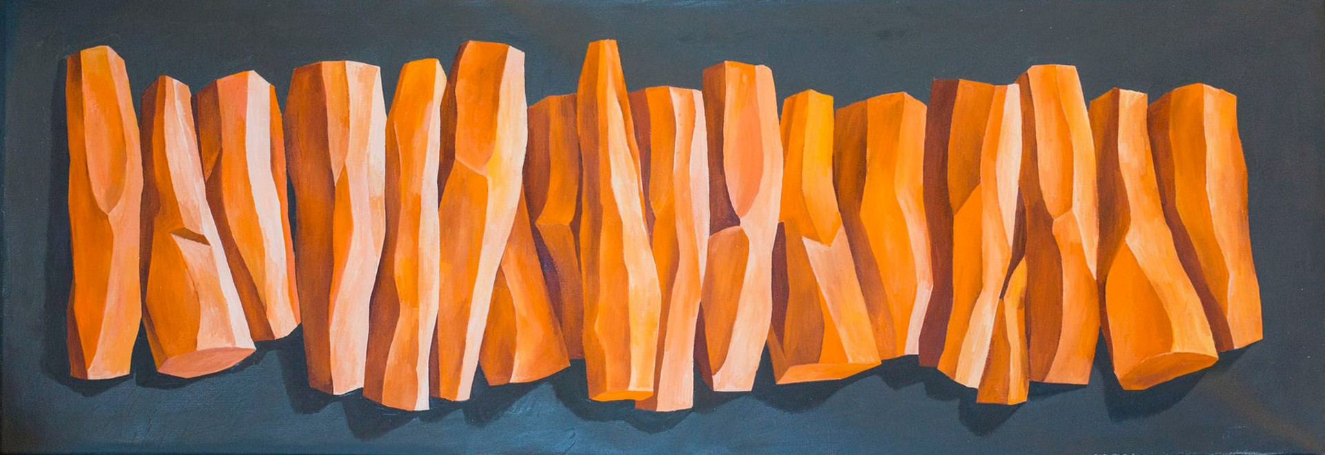 Полигональная морковь (40×120, холст, масло), 2019