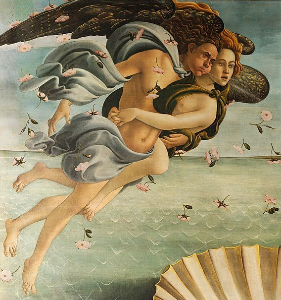 Сандро Боттичелли. Рождение Венеры (фрагмент). 1482—1486. Уффици, Флоренция