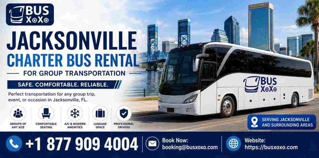 Reliable Jacksonville Charter Bus for Shuttle Rental Services