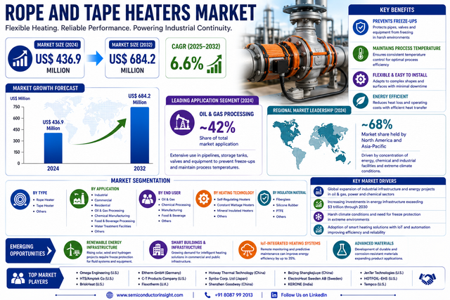 Rope & Tape Heaters Market CAGR 6.6% by 2034