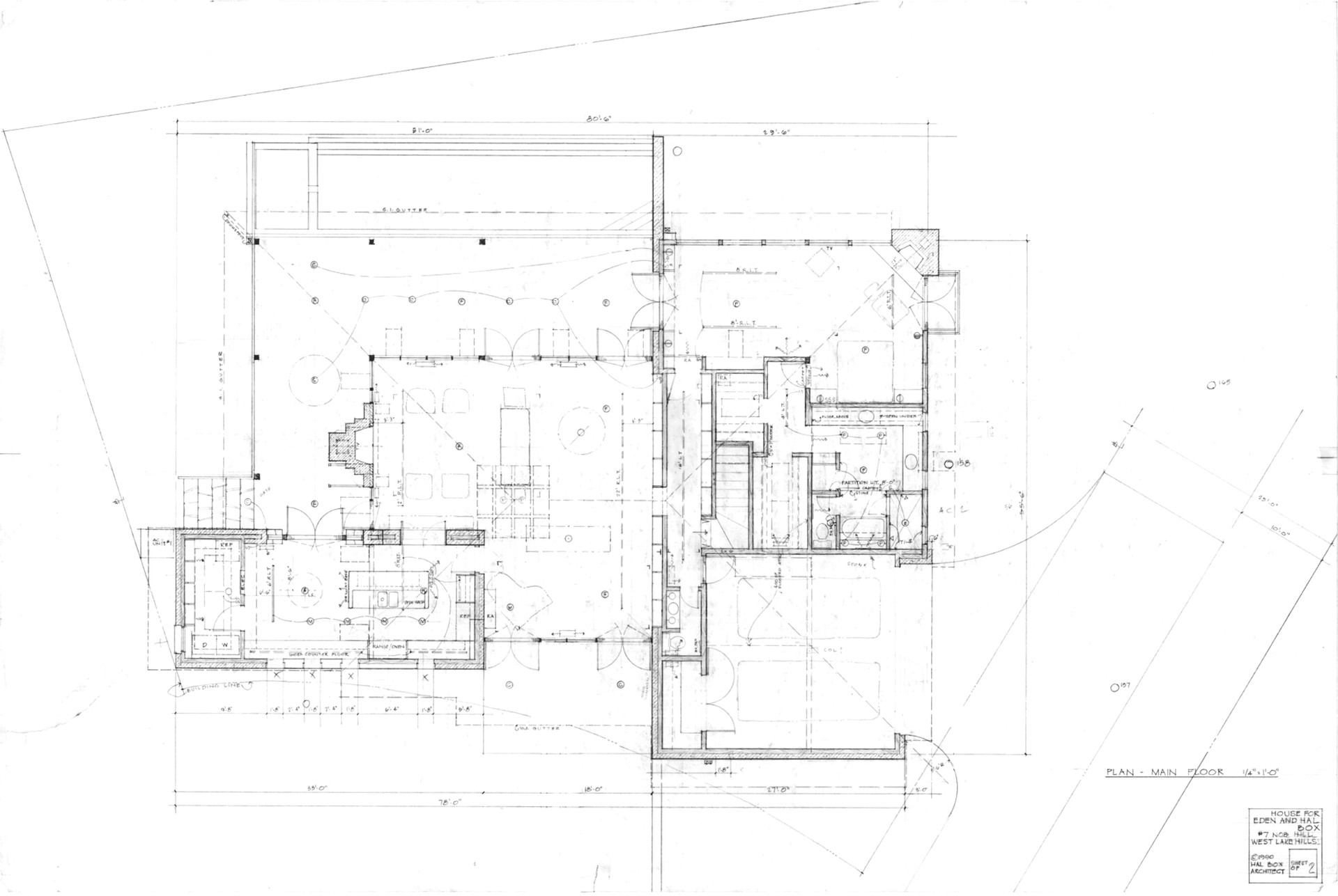 Рабочие чертежи второго варианта плана Дома на&nbsp;<nobr>Ноб-Хилл</nobr>, который не&nbsp;был осуществлен, 1991