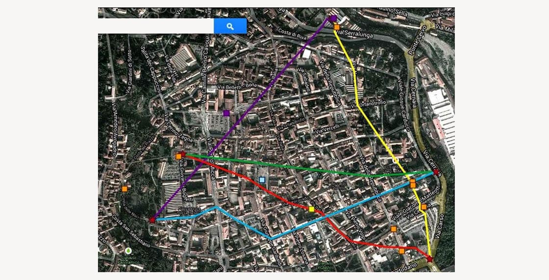 «Звездный проспект-1»: приблизительная карта. Бьелла, Италия, 2013