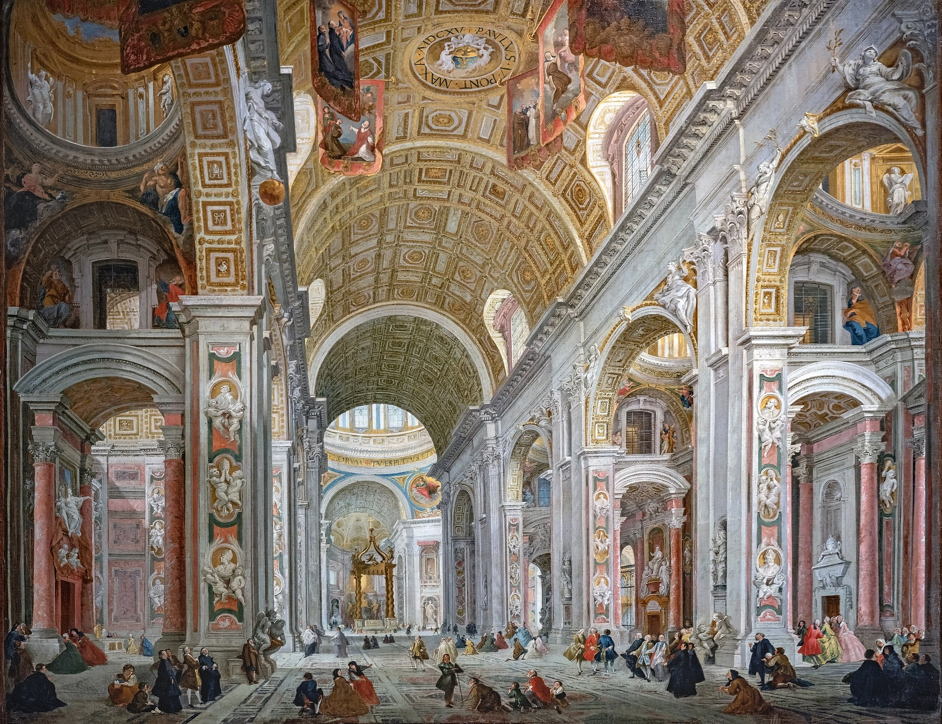 Ca&#39; Rezzonico&nbsp;— Interno della basilica di San Pietro a Roma&nbsp;— by Giampaolo Pannini (1691–1765)