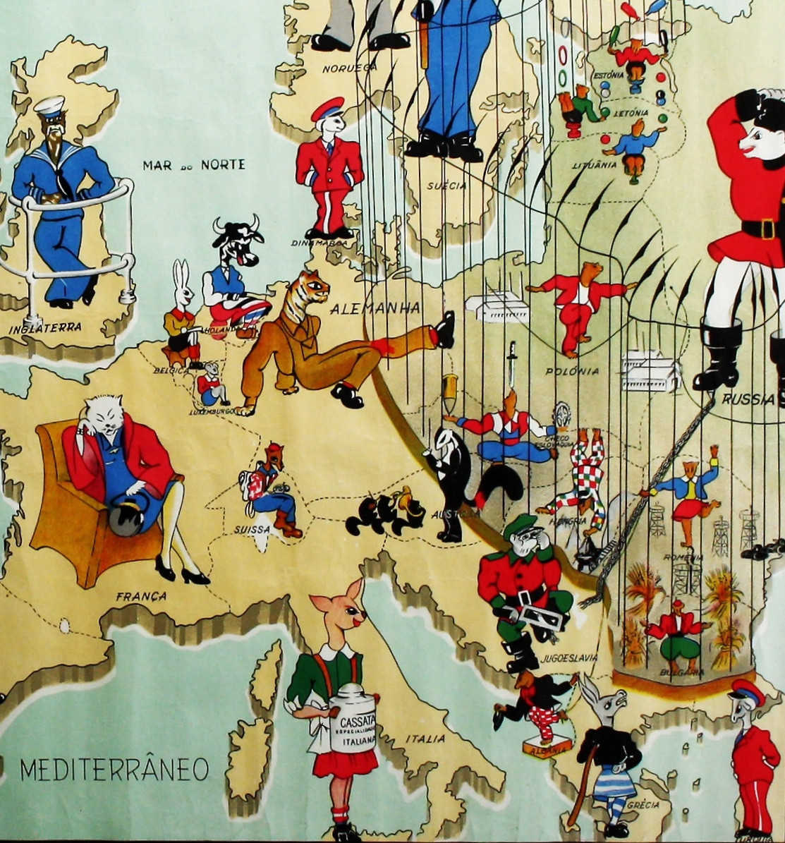 Mapa Humoristico da Europa en 1953. Lisboa (fragm.)
