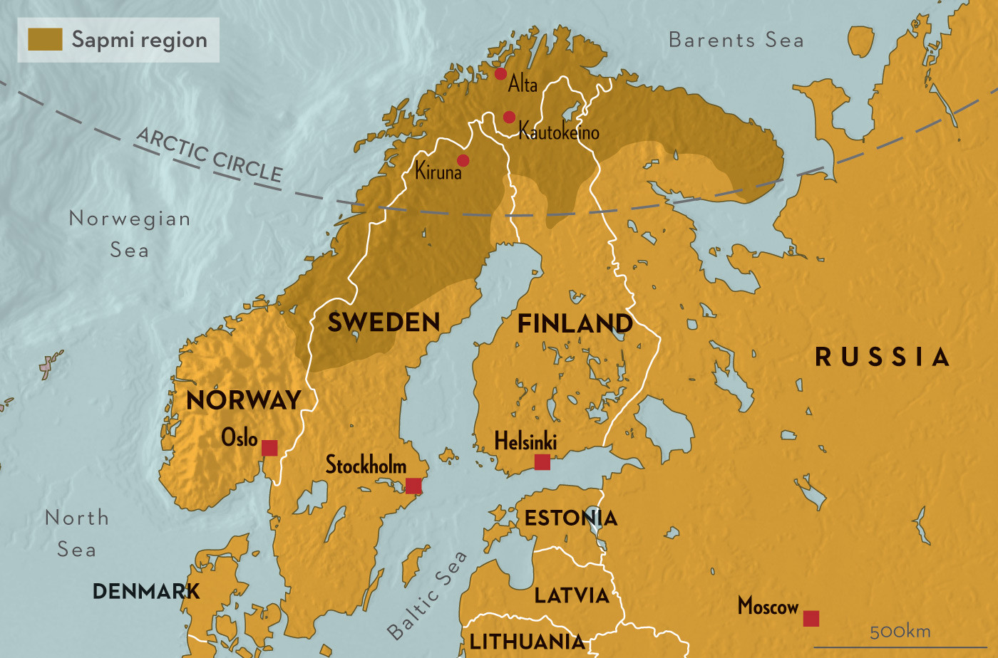 Карта Лапландии (Sapmi)
