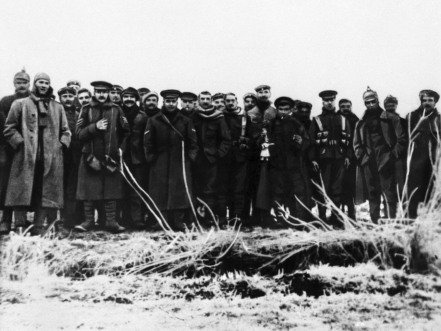 Немцы и британцы вместе, Рождественское перемирие 1914