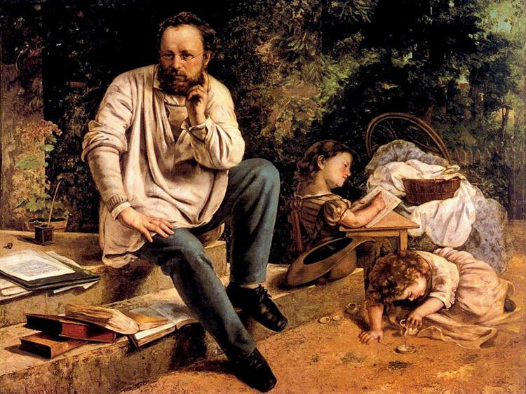Pierre-Joseph Proudhon und seine Kinder im Jahre, Gustave Courbet, 1853