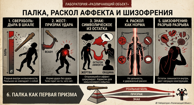 Палка, раскол аффекта и шизофрения