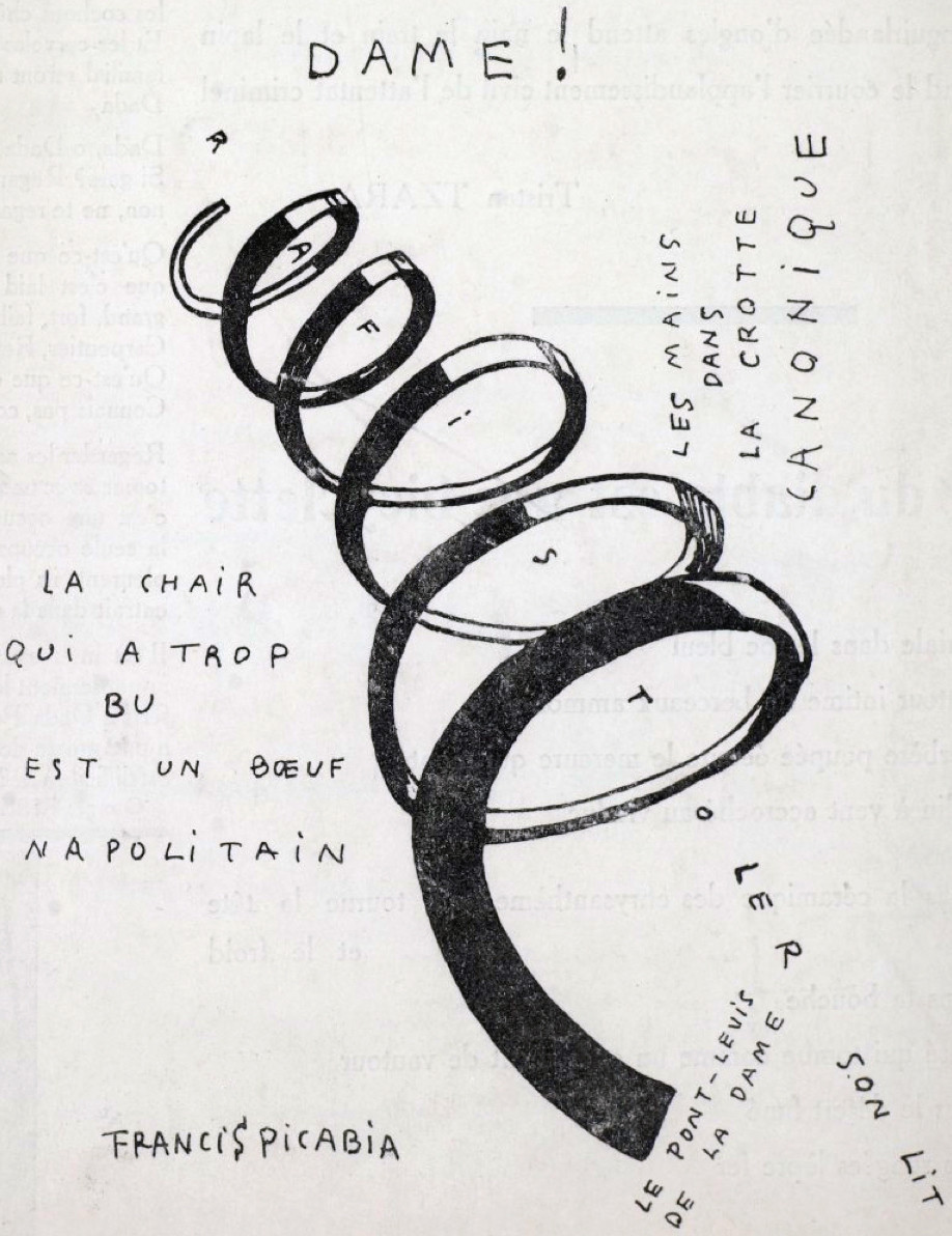Франсис Пикабиа. “Dame!” Иллюстрация для обложки Dadaphone, n. 7, Париж, март 1920&nbsp;г.