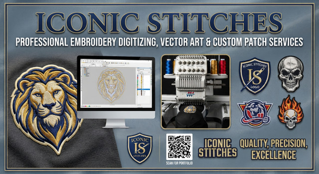 Professional Embroidery Digitizing, Vector Art & Custom Patch Services
