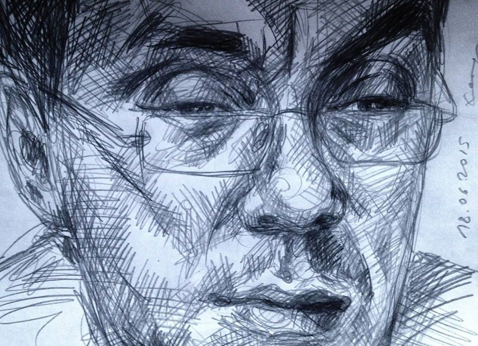 Борис Немцов. Карандашный портрет, выполненный Хейдиз в&nbsp;ходе ее Арт-марафона длиной в&nbsp;365 дней.