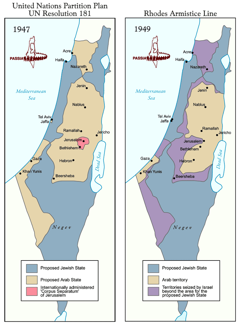Как похорошел Израиль на войне 1947–1949 гг. Источник.