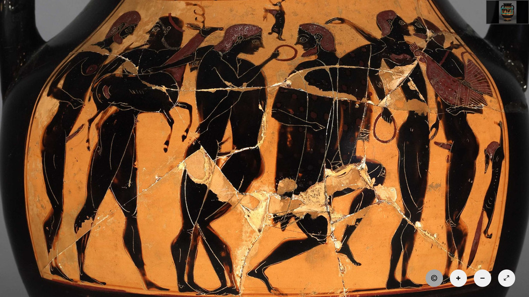Attic black-figured amphora. 540BC. The Trustees of the British Museum