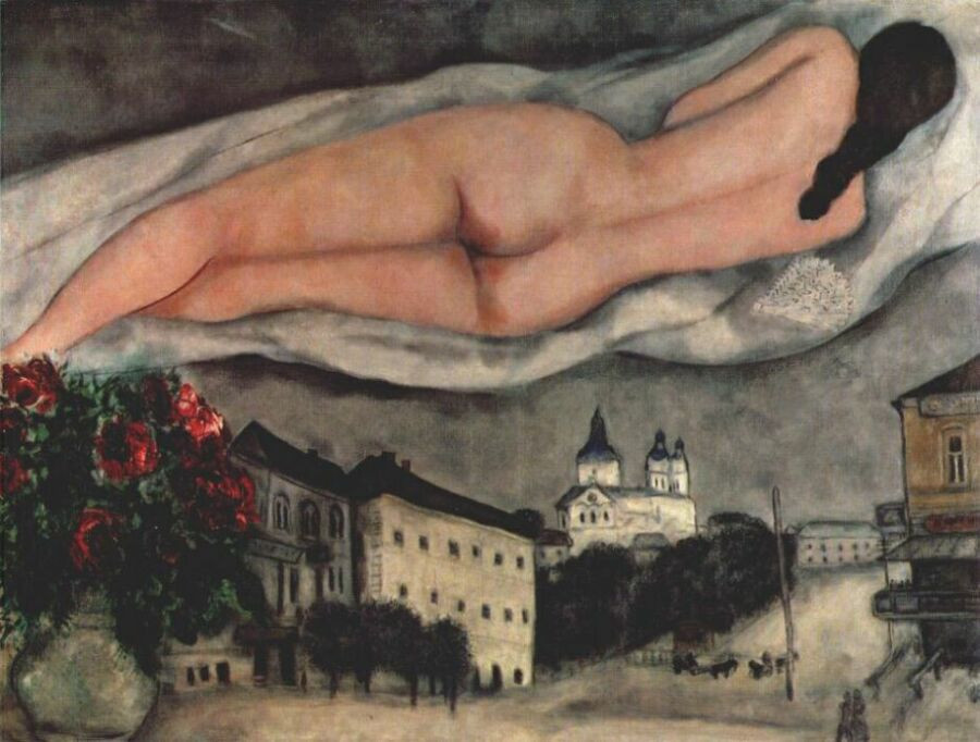 «Обнаженная над&nbsp;Витебском» (1933), М. Шагал