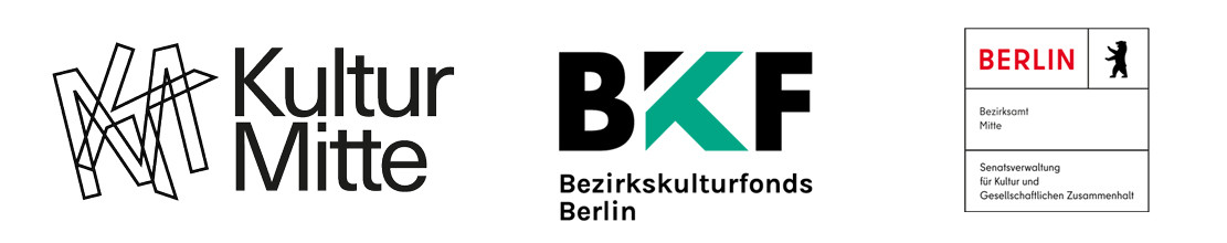 Das Projekt wird aus Mitteln des Programms des Landes Berlin zur kulturellen Infrastrukturerhaltung und -entwicklung in den Bezirken (Bezirkskulturfonds) gefördert.