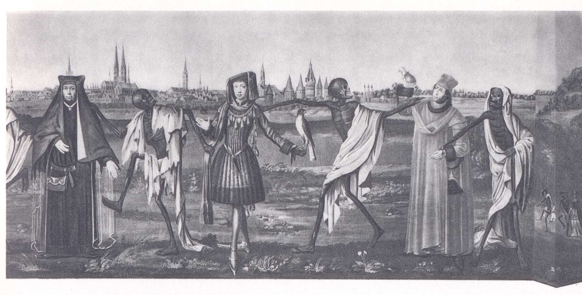 Фрагмент любекской «Пляски смерти» Бернта Нотке. Около&nbsp;1463&nbsp;г.