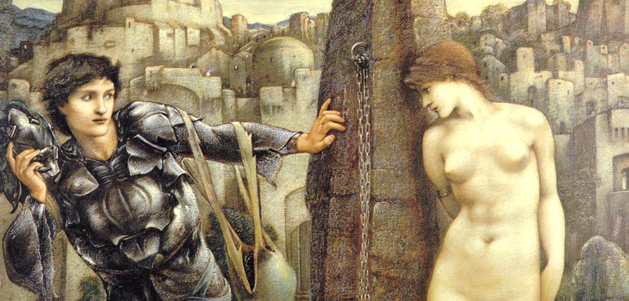 Sir Edward Burne-Jones. The Rock of Doom (detail), 1885-88. Stuttgart, Staatsgalerie.