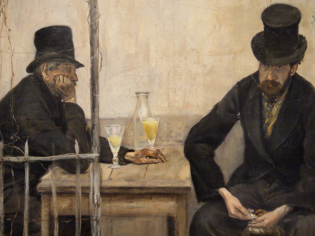 Фрагмент картины «Пьющие абсент» (Жан-Франсуа Рафаэлли, 1881)