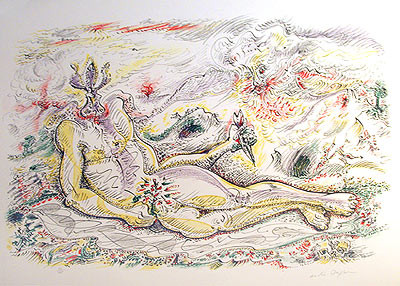 Signed Andre Masson (1896&nbsp;— 1987), Lithograph in Colors, Satan