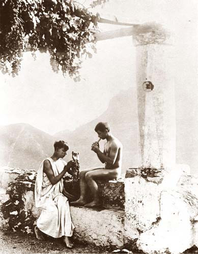 Two boys in countryside