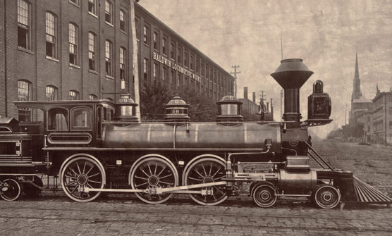Локомотив компании Baldwin Works, 1870&nbsp;г.