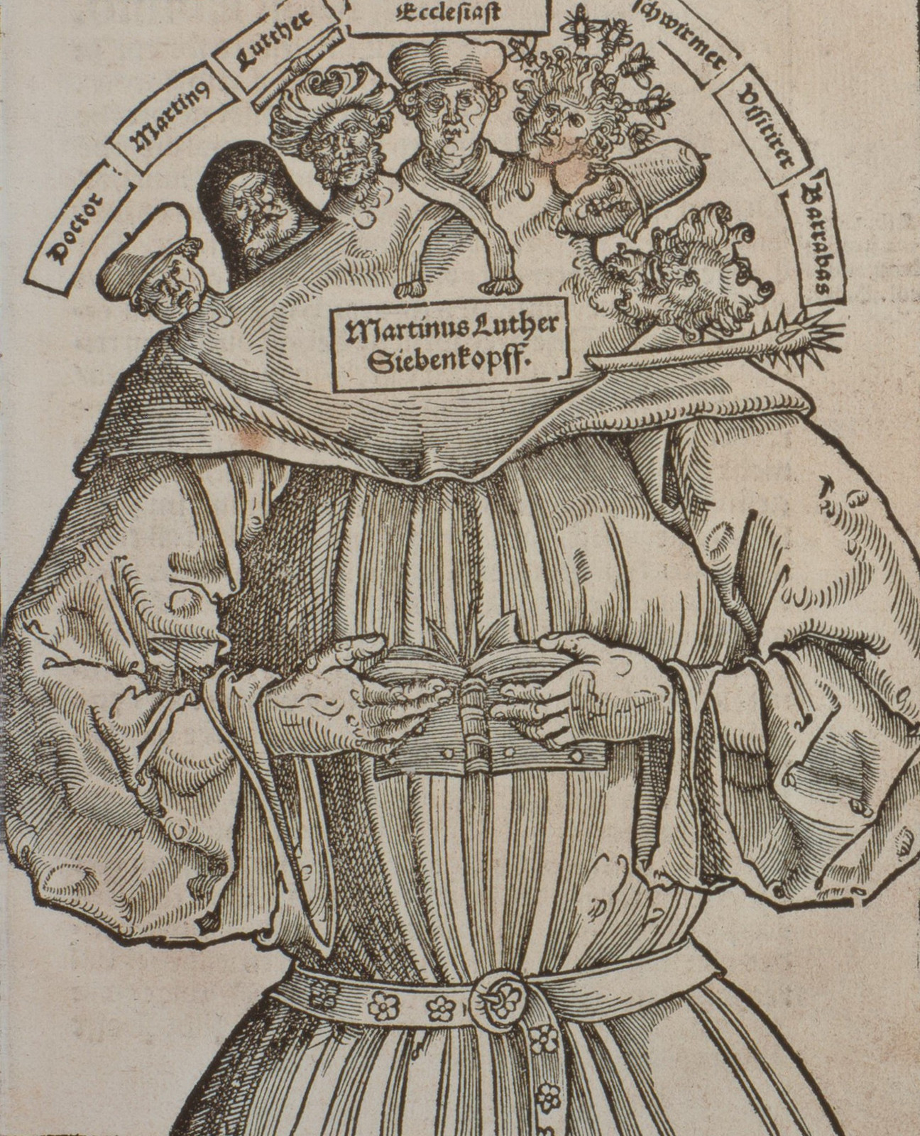 1. Иоанн Кохлеус. Семь голов Мартина Лютера. Лейпциг, 1529.