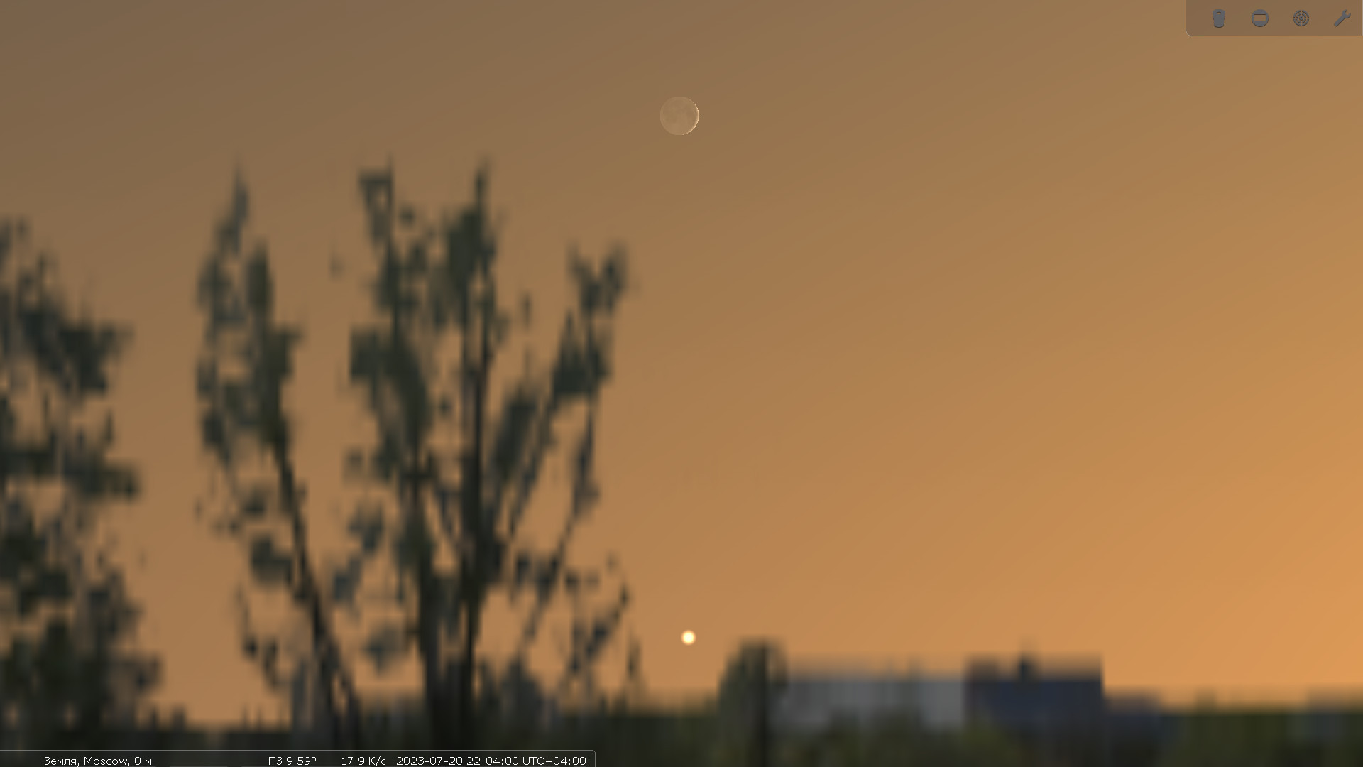 Луна и&nbsp;Венера вечером 20 июля 2023&nbsp;года