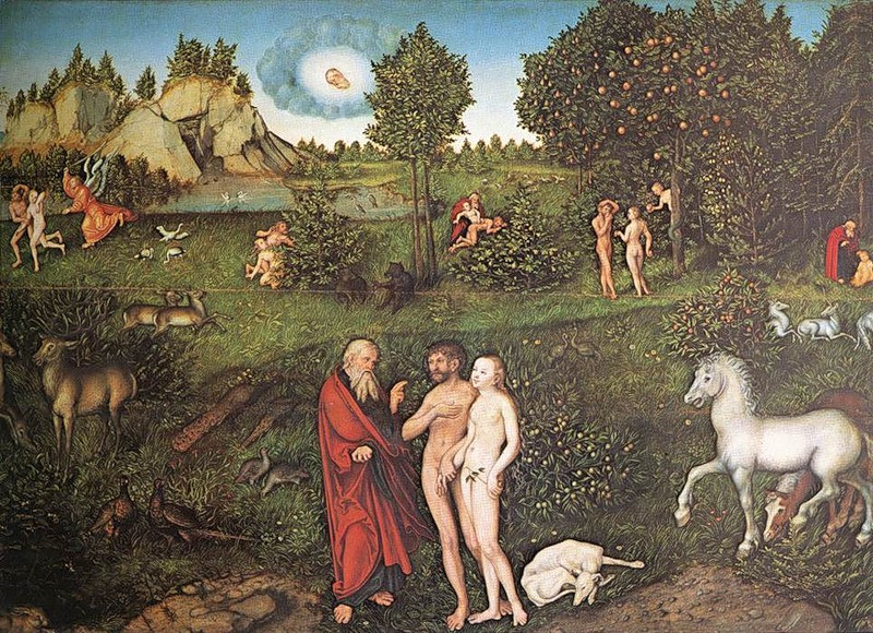 Лукас Кранах, «Адам и&nbsp;Ева в&nbsp;саду Эдема»,